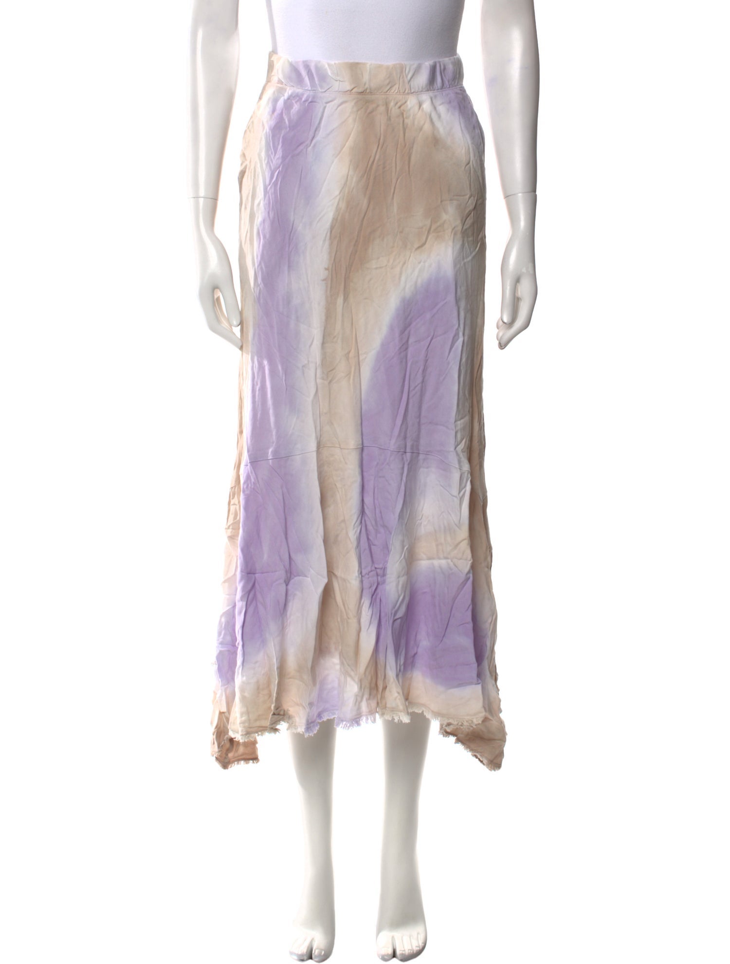 Raquel Allegra Tie-Dye Print Midi Length Skirt