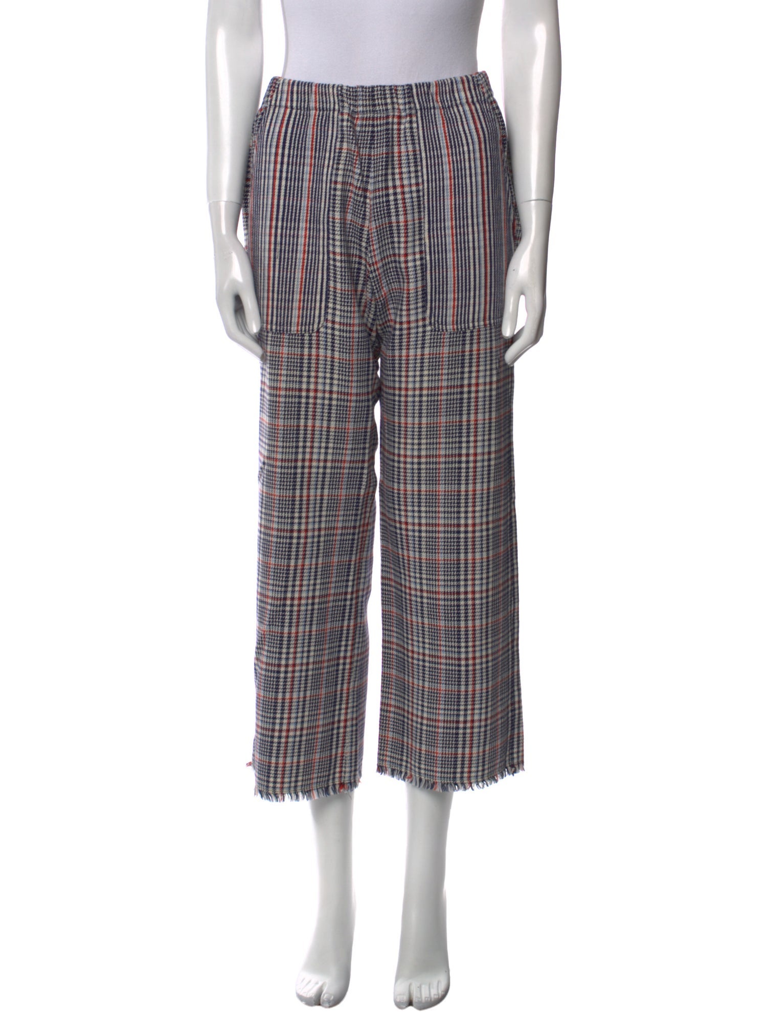 Raquel Allegra Plaid Print Wide Leg Pants