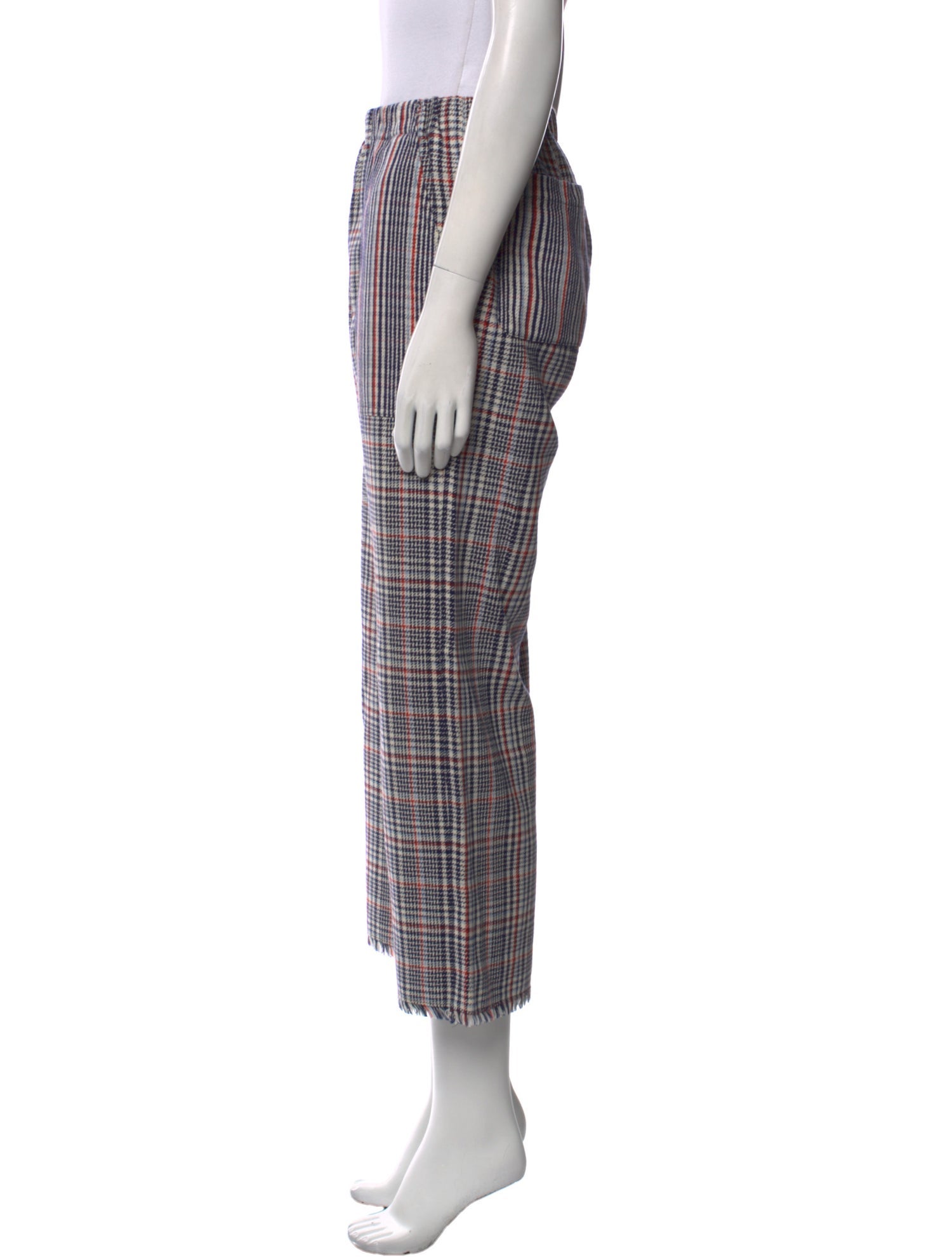 Raquel Allegra Plaid Print Wide Leg Pants