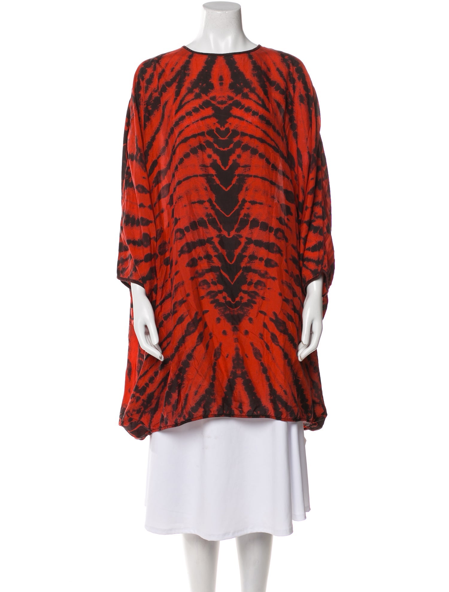 Raquel Allegra Silk Tie-Dye Print Nightgown