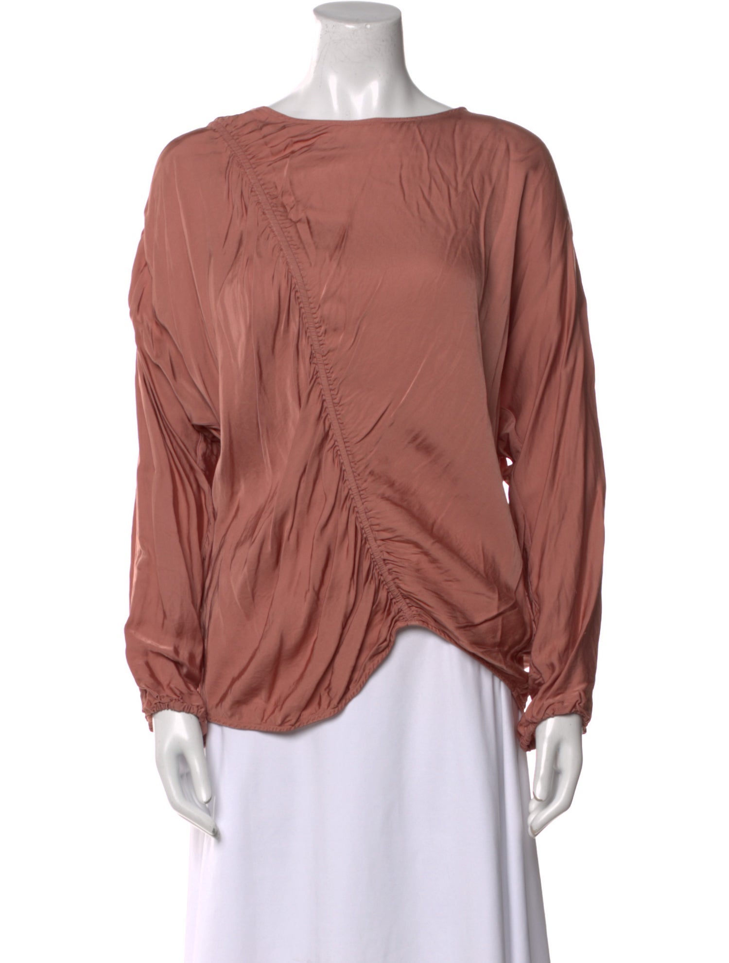 Raquel Allegra Bateau Neckline Long Sleeve Blouse