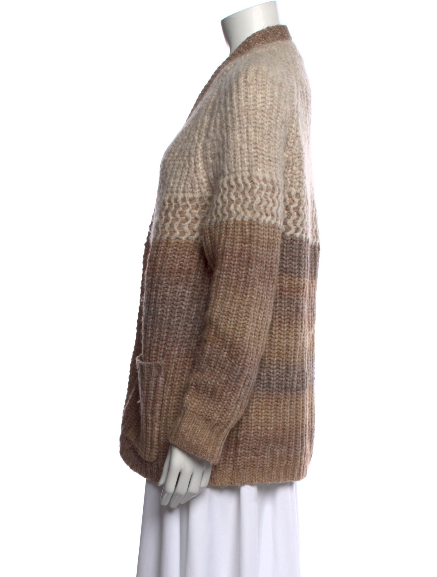 Raquel Allegra Striped V-Neck Sweater