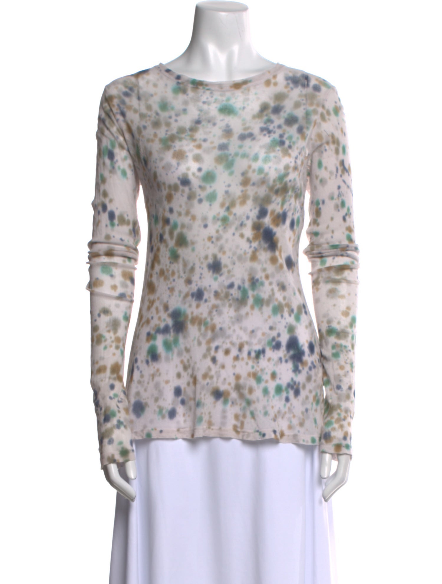 Raquel Allegra Tie-Dye Print Bateau Neckline Top