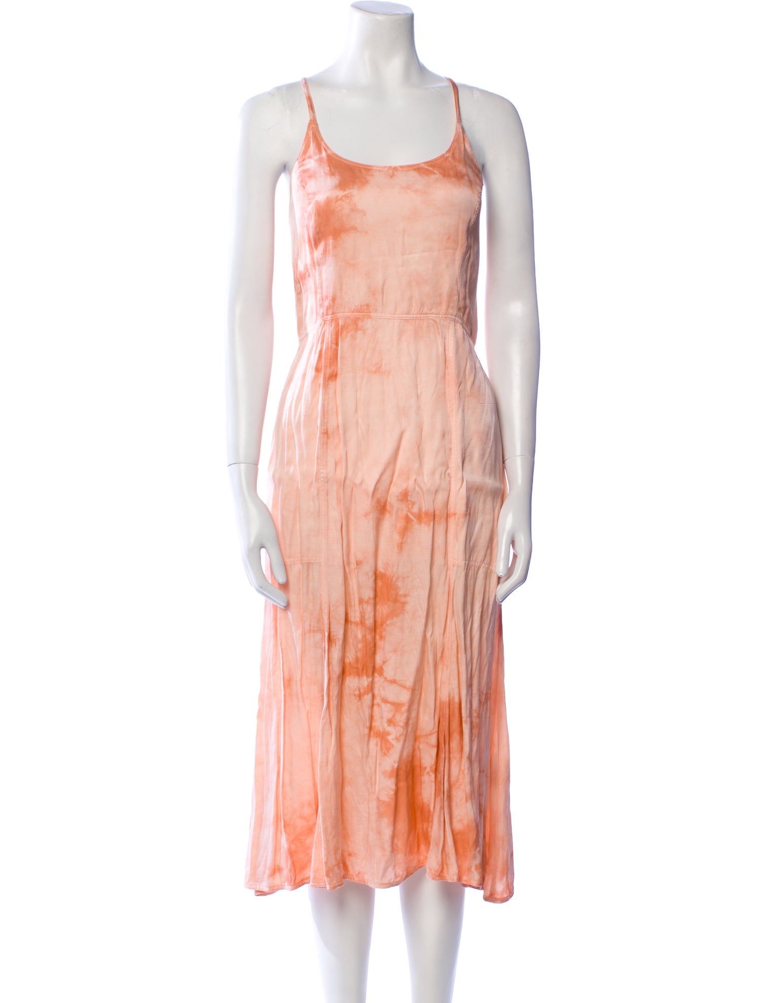 Raquel Allegra Tie-Dye Print Midi Length Dress