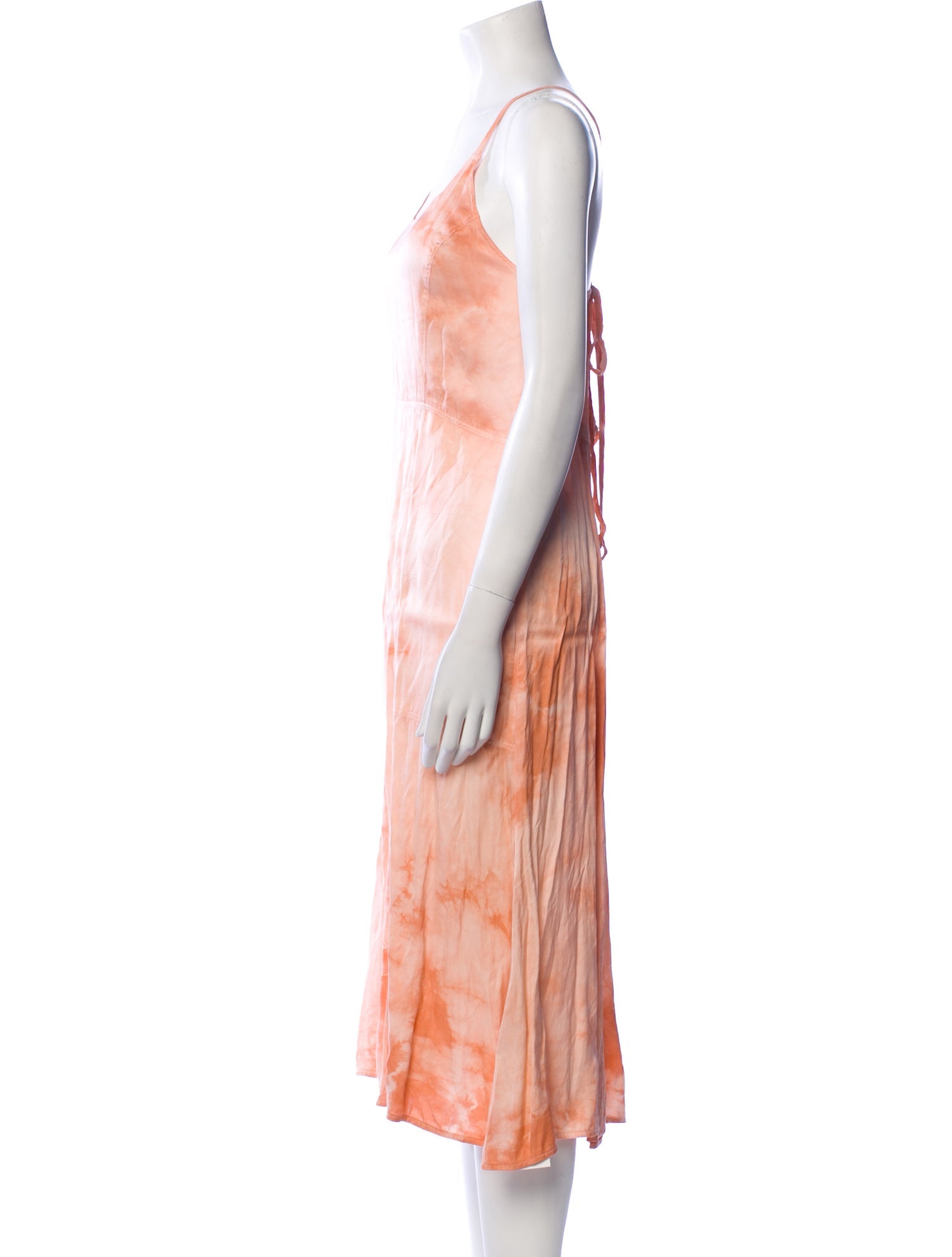 Raquel Allegra Tie-Dye Print Midi Length Dress