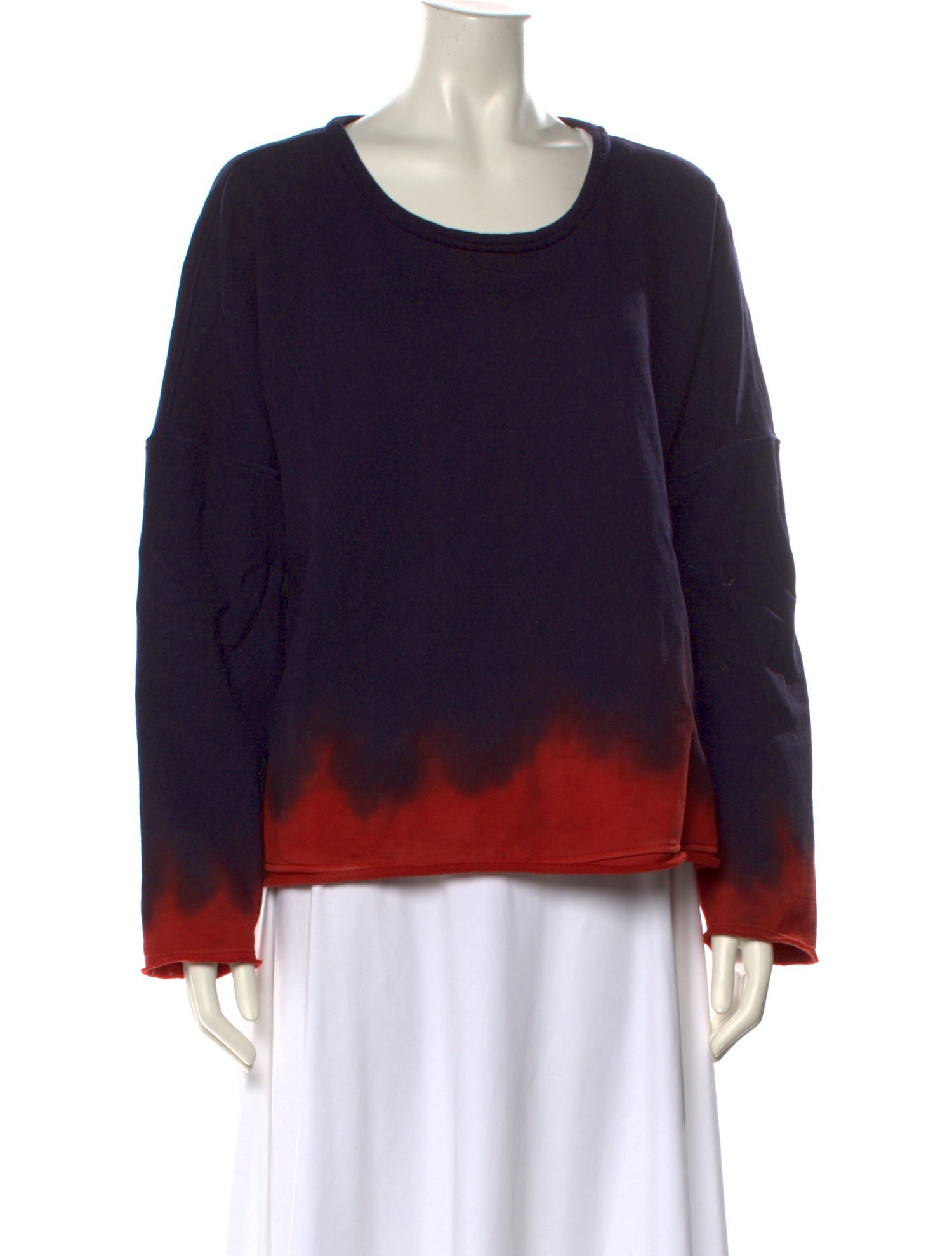Raquel Allegra Tie-Dye Print Scoop Neck Sweatshirt