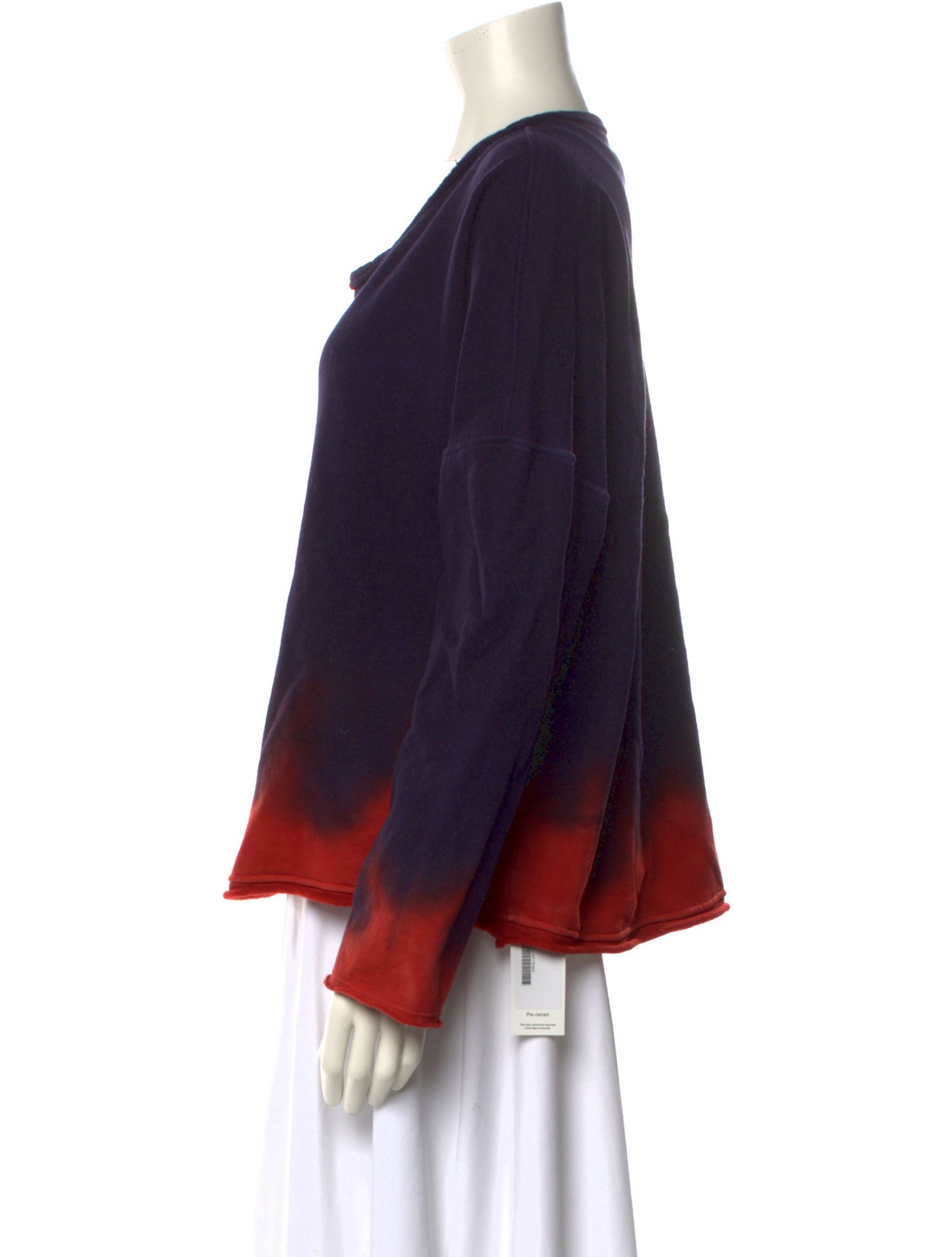 Raquel Allegra Tie-Dye Print Scoop Neck Sweatshirt