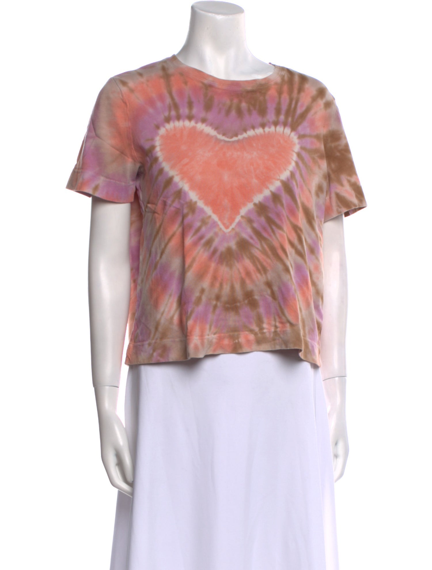 Raquel Allegra Tie-Dye Print Bateau Neckline T-Shirt