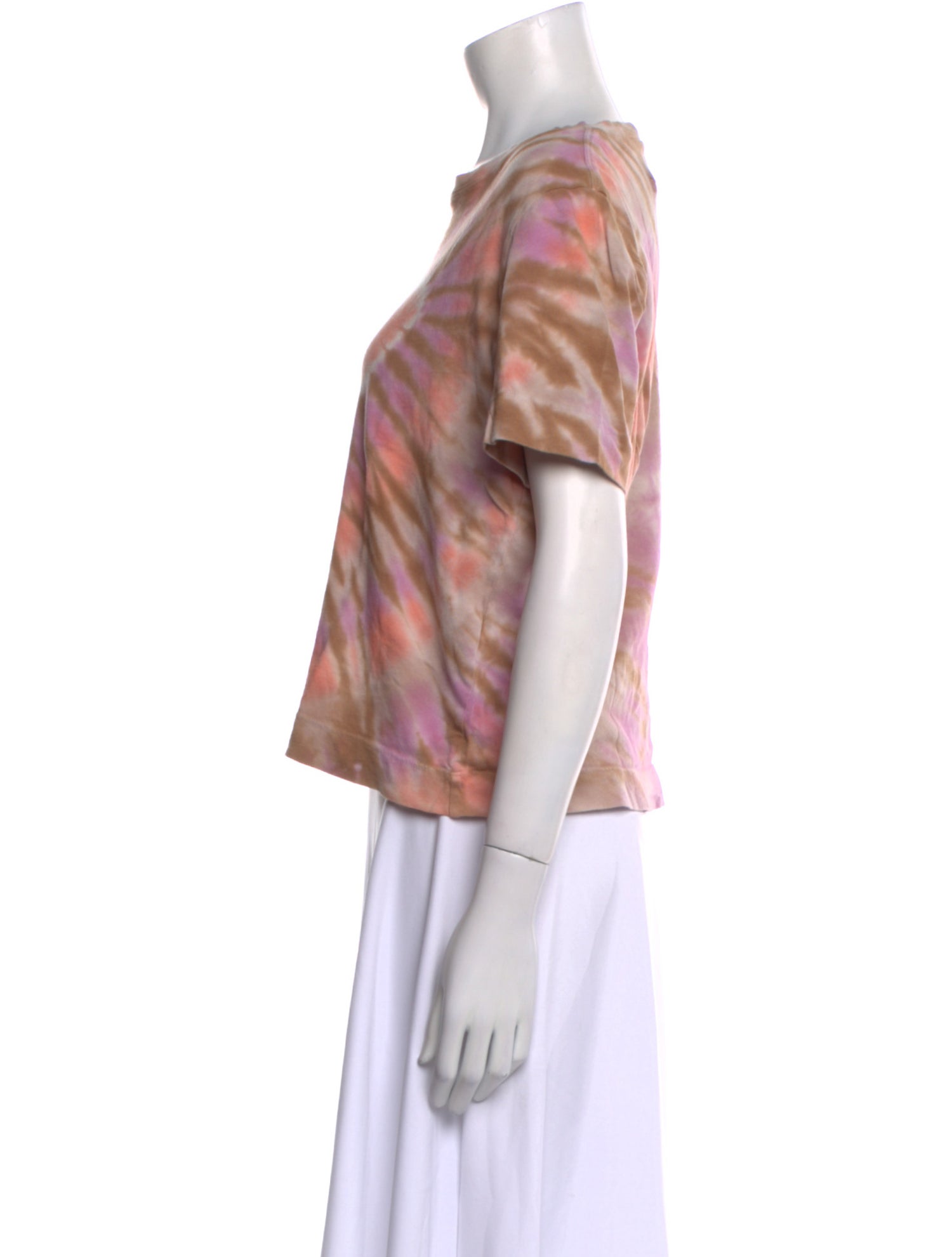 Raquel Allegra Tie-Dye Print Bateau Neckline T-Shirt