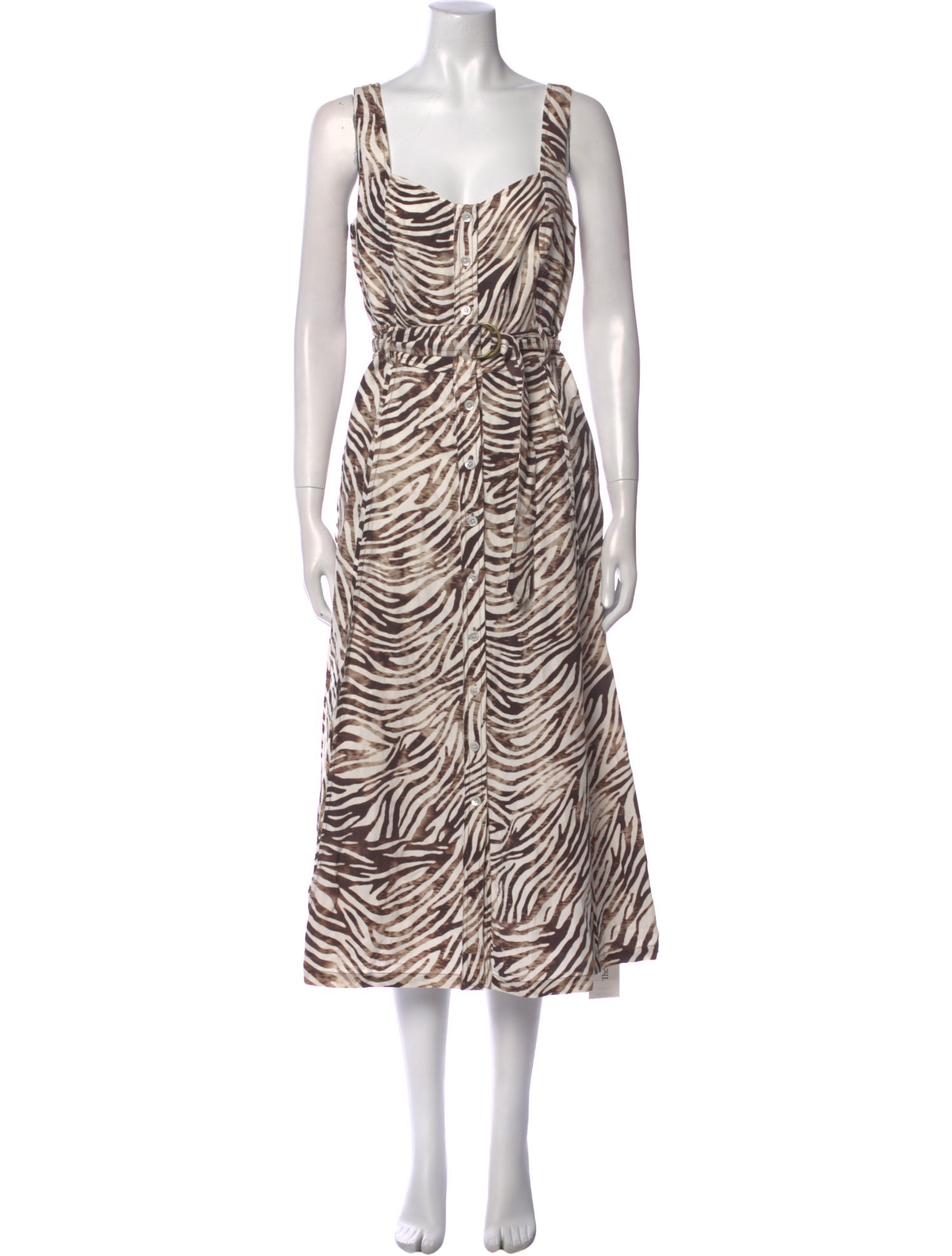 Raquel Allegra Linen Midi Length Dress