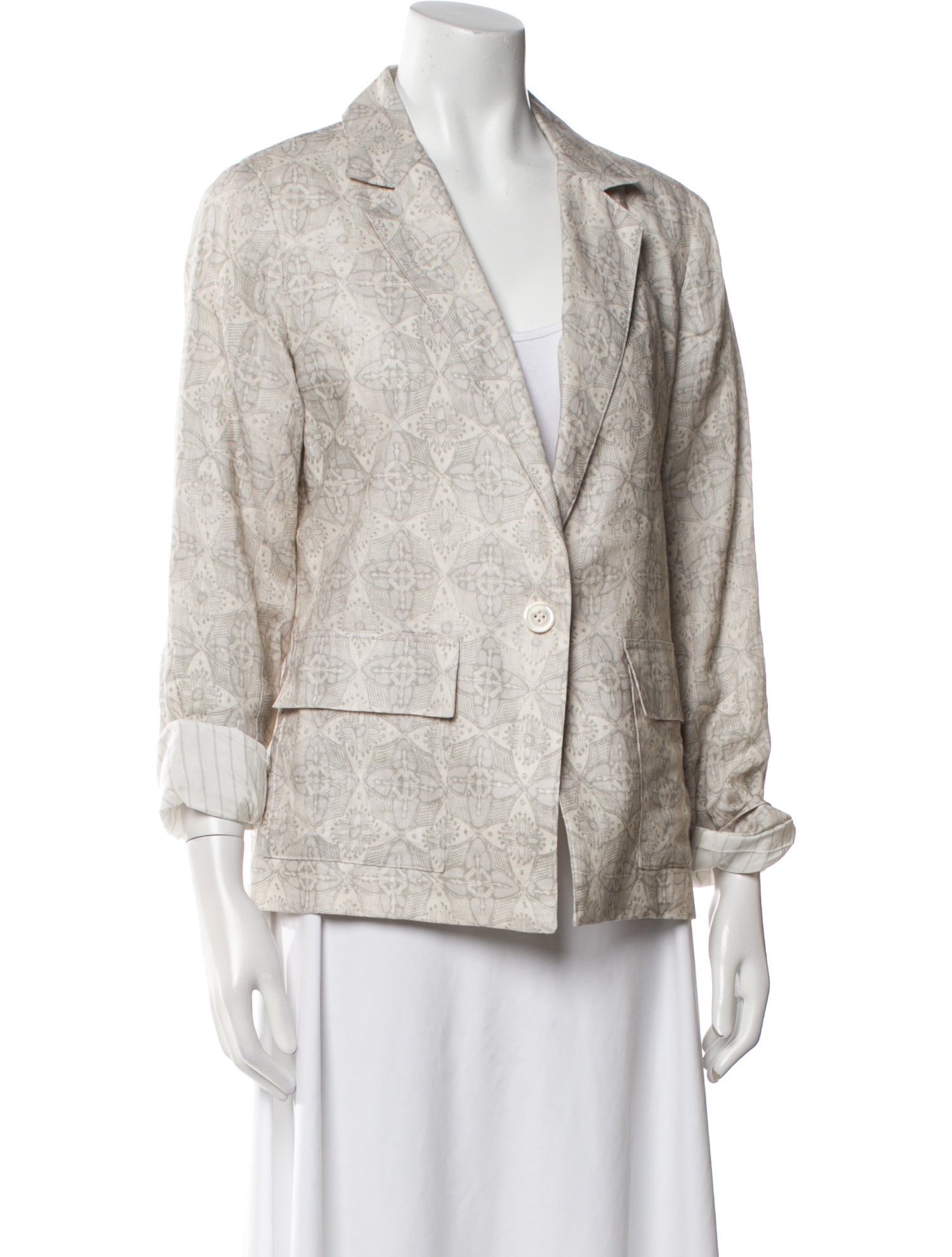 Raquel Allegra Linen Printed Blazer