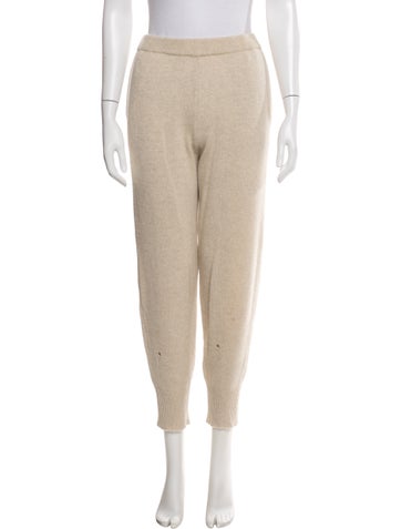 Pre-owned Raquel Allegra Cashmere Sweatpants In Neutral