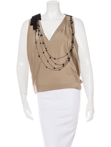 Robert Rodriguez Embellished V-Neck Top