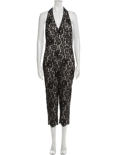 Robert Rodriguez Lace Pattern V-Neck Jumpsuit