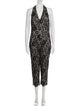 Robert Rodriguez Lace Pattern V-Neck Jumpsuit