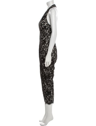 Robert Rodriguez Lace Pattern V-Neck Jumpsuit