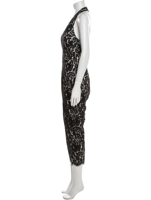 Robert Rodriguez Lace Pattern V-Neck Jumpsuit