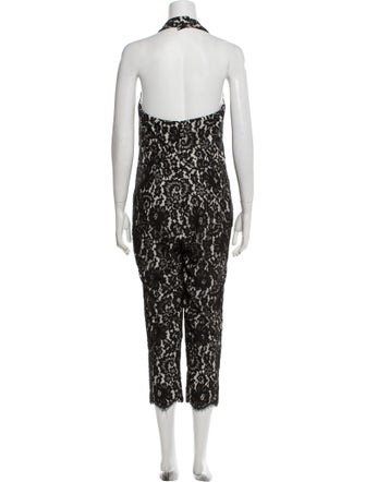 Robert Rodriguez Lace Pattern V-Neck Jumpsuit