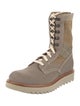 Ranch Road Boots Suede Colorblock Pattern Combat Boots