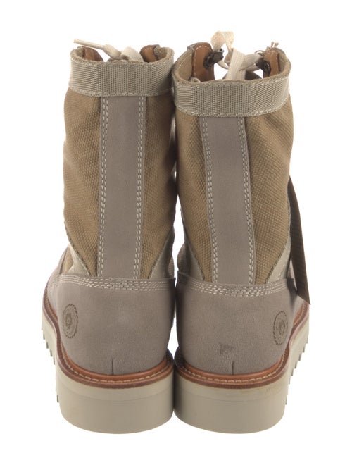 Ranch Road Boots Suede Colorblock Pattern Combat Boots