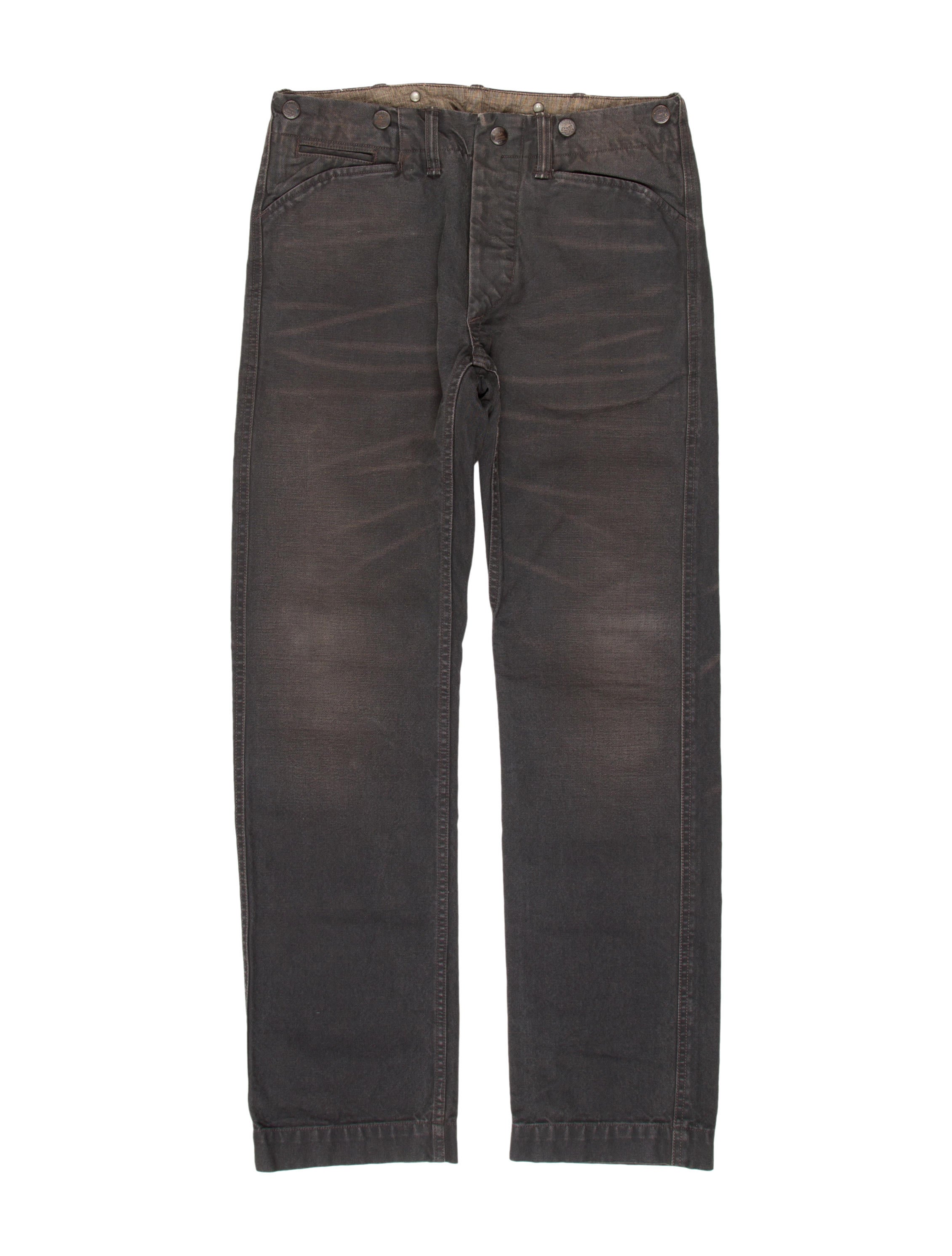 RRL & Co. Distressed Flat Front Pants