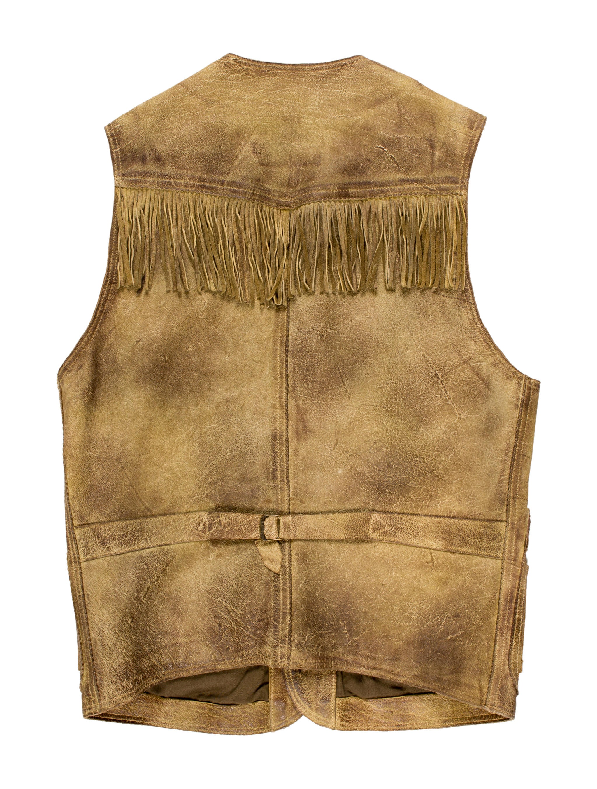RRL & Co. Deerskin Utility Vest Gold Outerwear, Clothing WRRLL20384