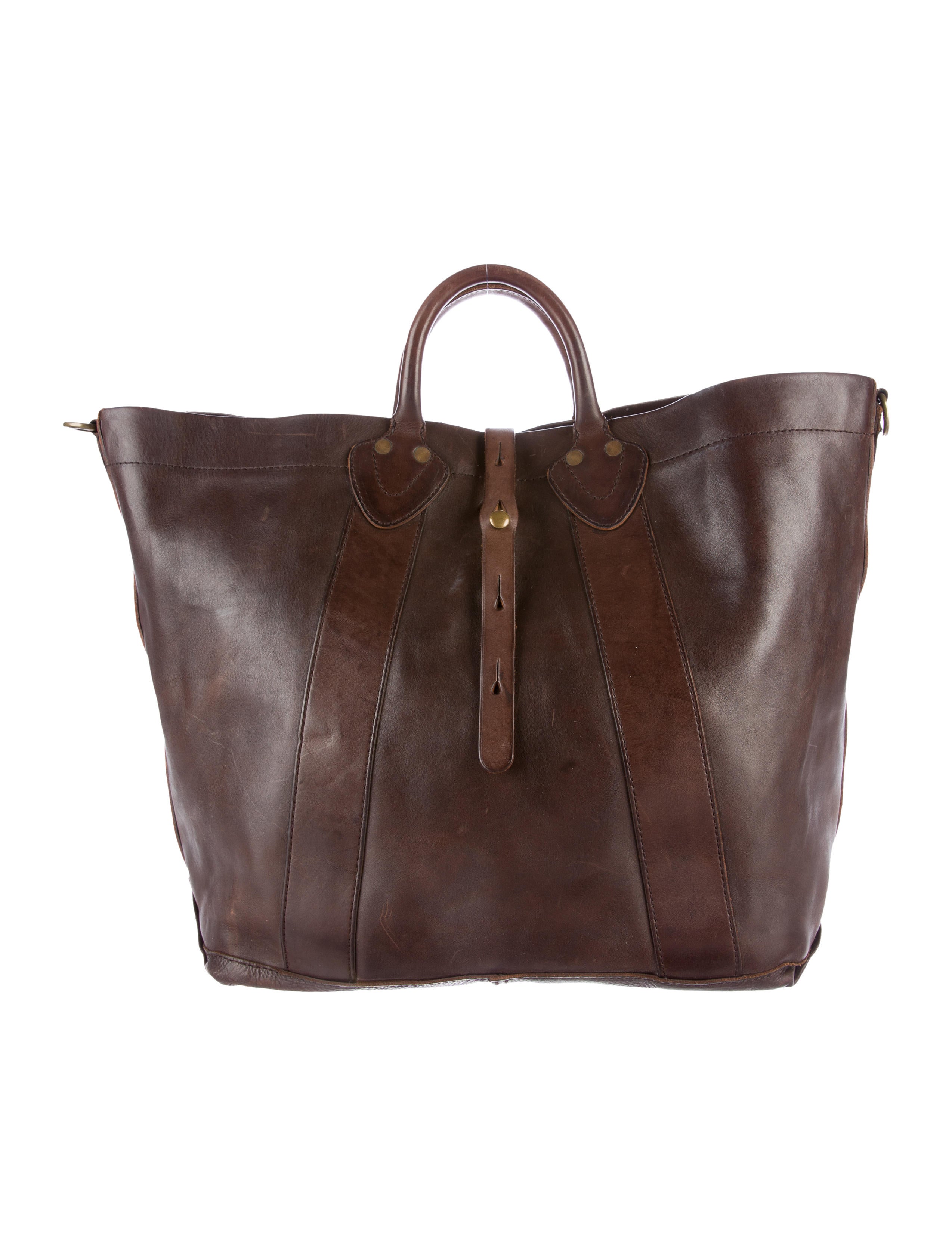 RRL & Co. Distressed Leather Tote - Brown Totes, Bags - WRRLL20509 RRL & Co. Distressed Leather Tote - Brown Totes, Bags - WRRLL20509