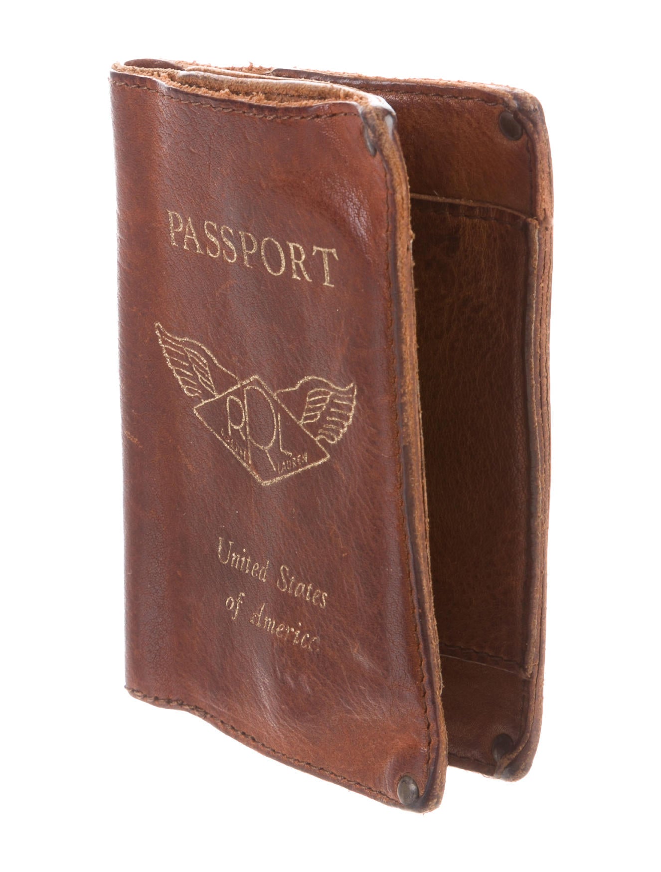 RRL & Co. Distressed Leather Passport Holder - Neutrals Wallets
