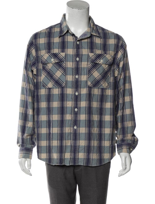 RRL & Co. Checkered Button-Up Shirt blue