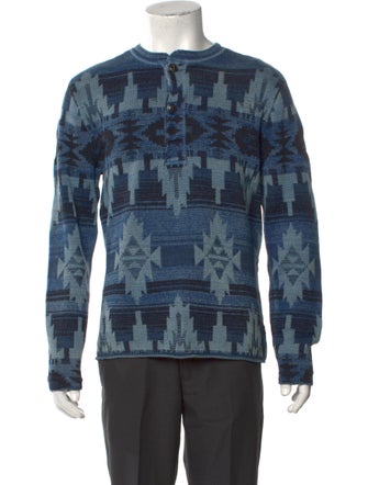 RRL & Co. 'Aztec Print' Printed Polo Sweater