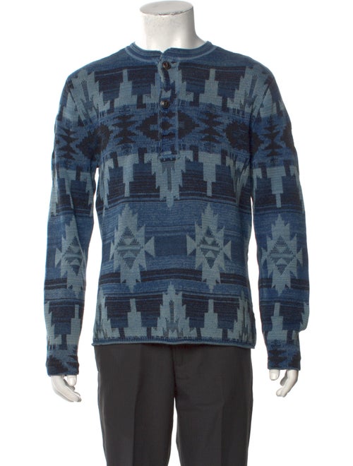 RRL & Co. 'Aztec Print' Printed Polo Sweater
