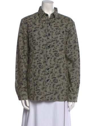 RRL & Co. Printed Long Sleeve Button-Up Top