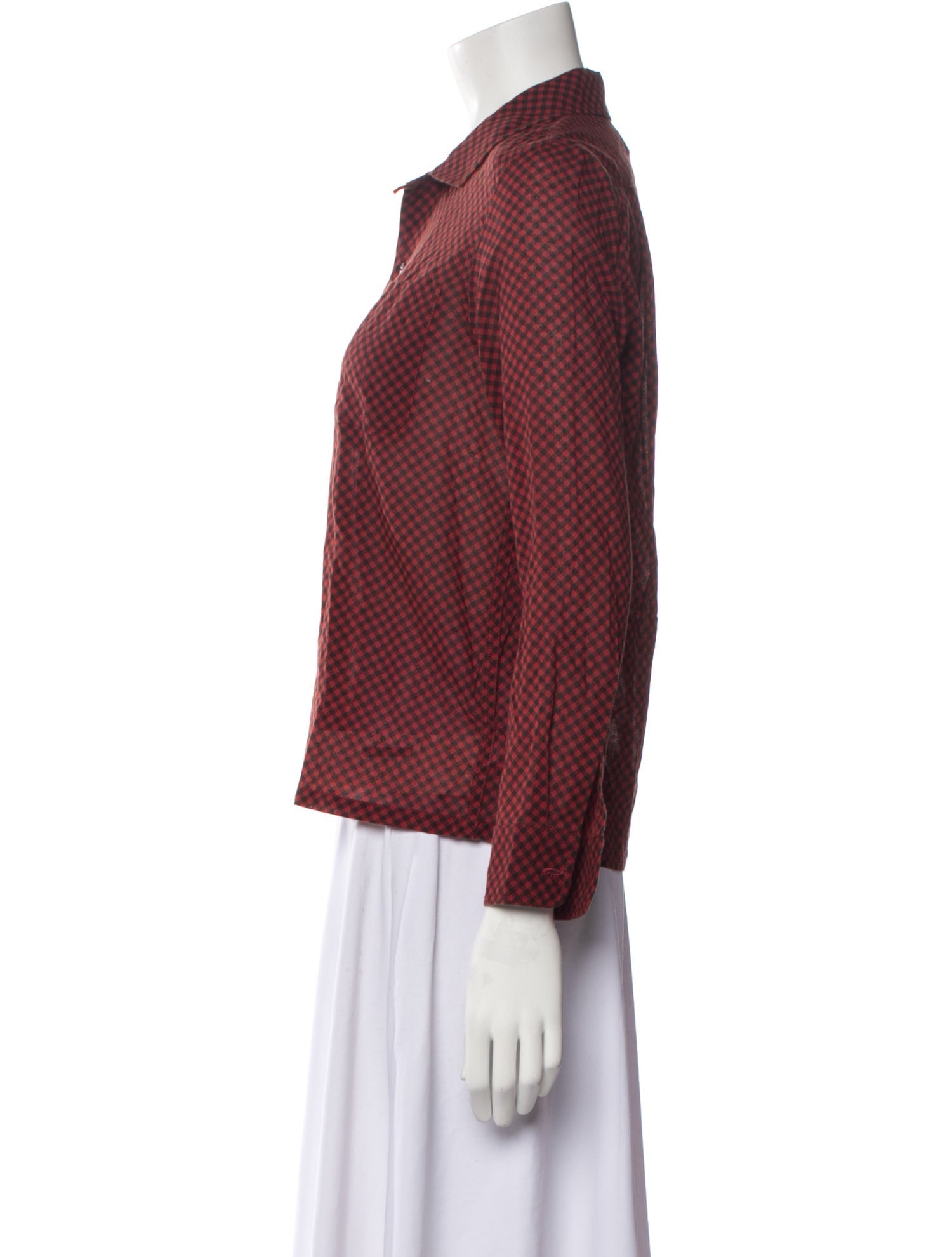 RRL & Co. Plaid Print Long Sleeve Button-Up Top