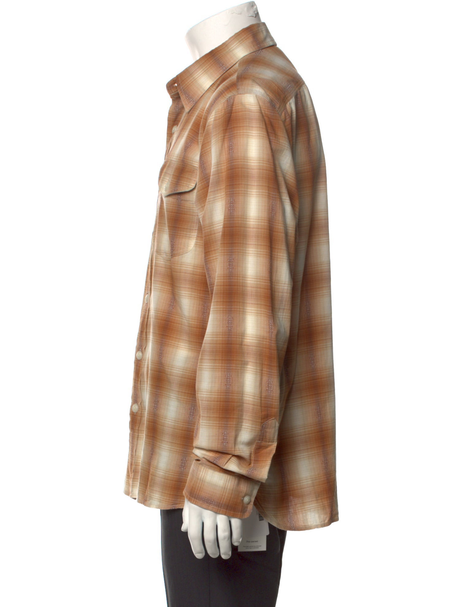 RRL & Co. Plaid Print Long Sleeve Western Shirt