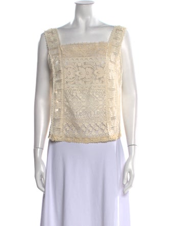 RRL & Co. Square Neckline Sleeveless Crop Top