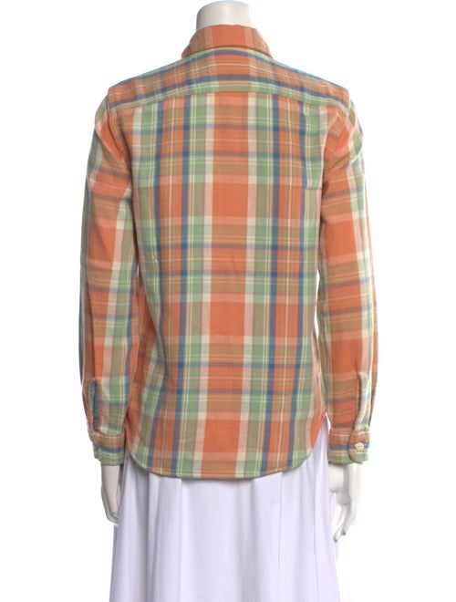 RRL & Co. Plaid Print Long Sleeve Button-Up Top