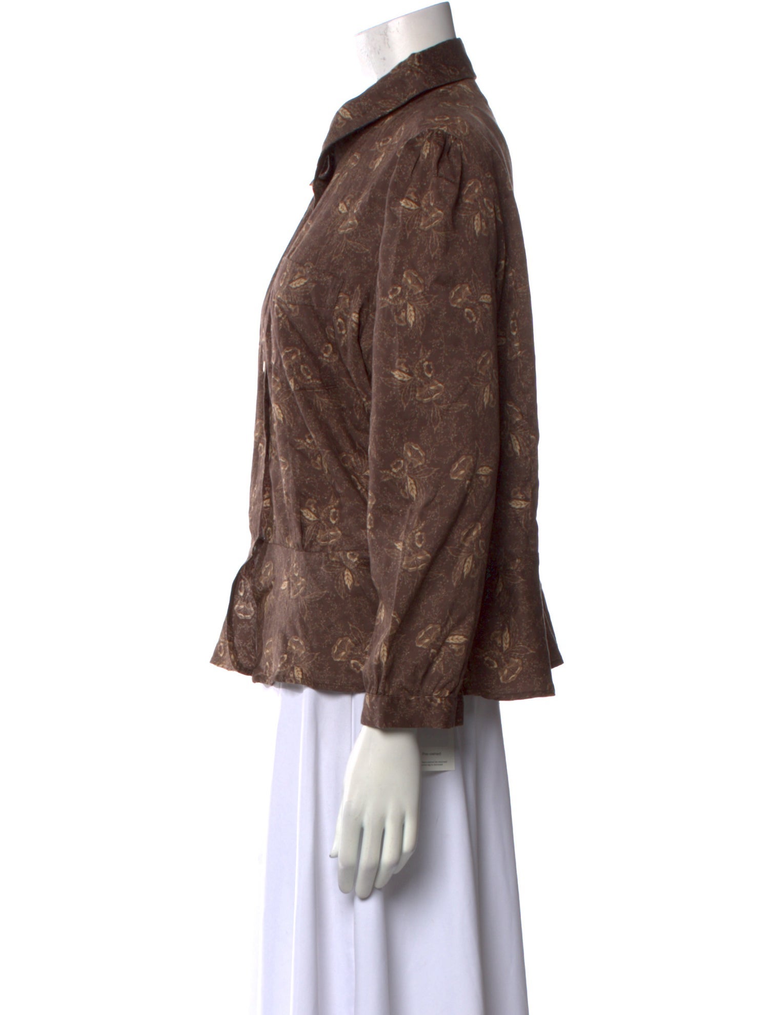 RRL & Co. Printed Three-Quarter Sleeve Button-Up Top