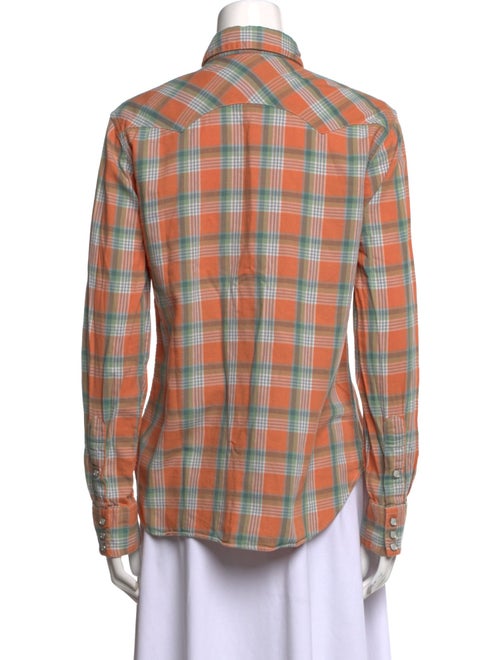 RRL & Co. Plaid Print Long Sleeve Button-Up Top