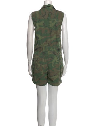 RRL & Co. Camouflage Print V-Neck Romper