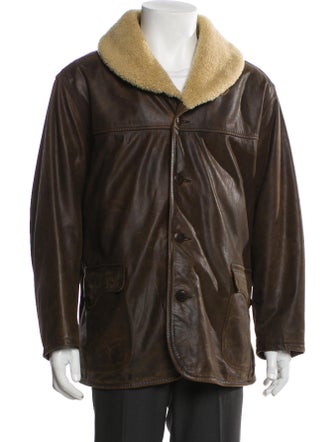 RRL & Co. Leather Colorblock Pattern Jacket