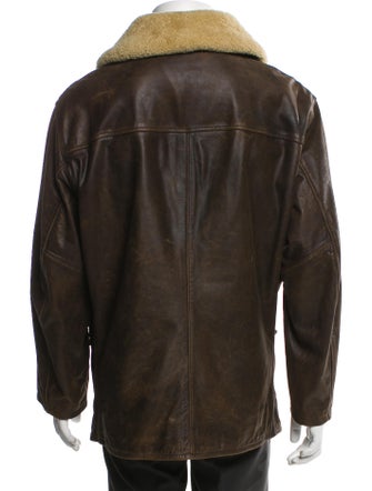 RRL & Co. Leather Colorblock Pattern Jacket