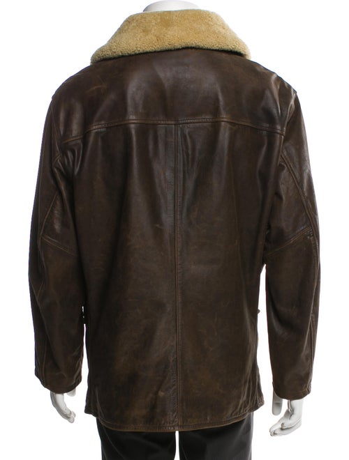 RRL & Co. Leather Colorblock Pattern Jacket