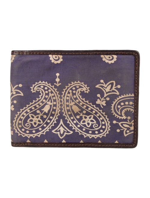 RRL & Co. Leather Paisley Print Bifold Wallet