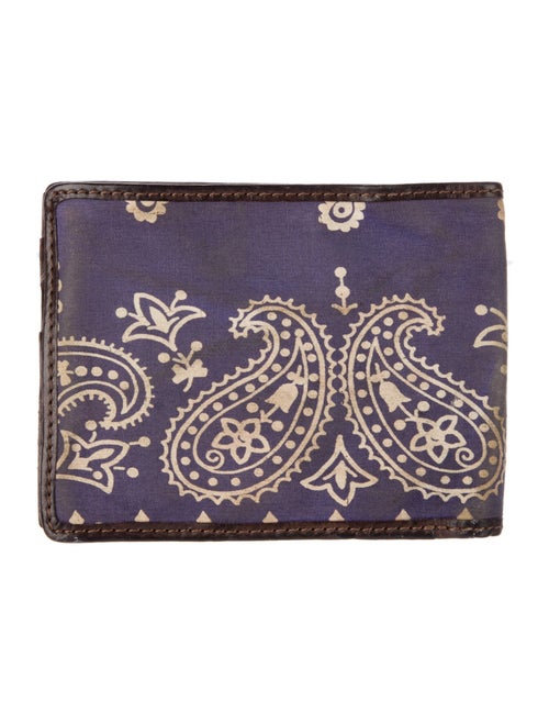 RRL & Co. Leather Paisley Print Bifold Wallet