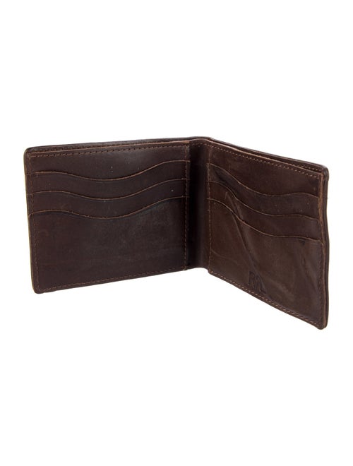 RRL & Co. Leather Paisley Print Bifold Wallet
