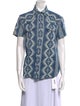 RRL & Co. Printed Short Sleeve Button-Up Top