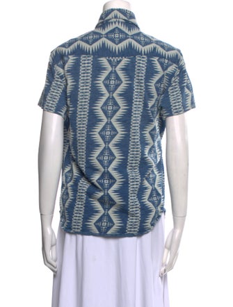 RRL & Co. Printed Short Sleeve Button-Up Top