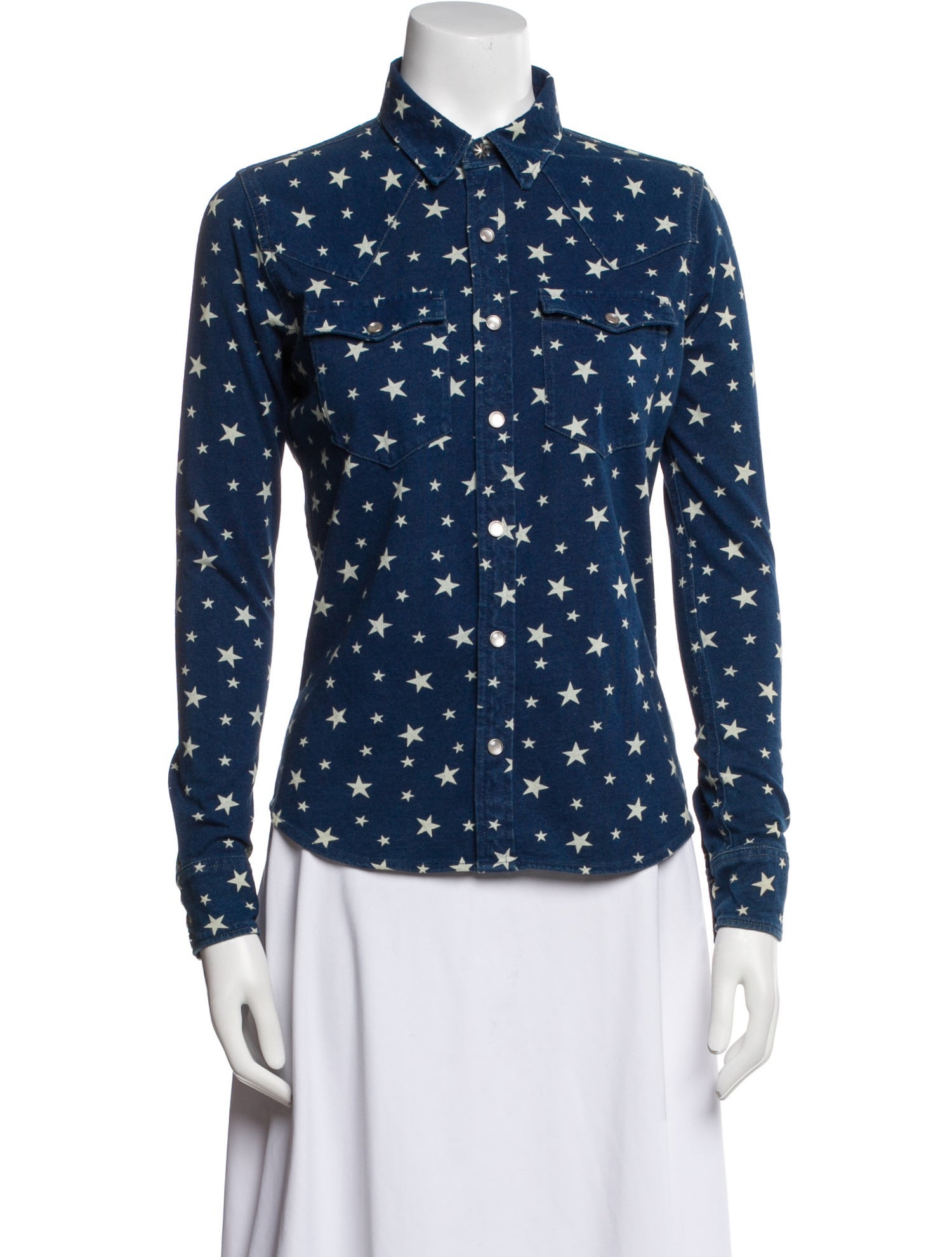 RRL & Co. Printed Long Sleeve Button-Up Top