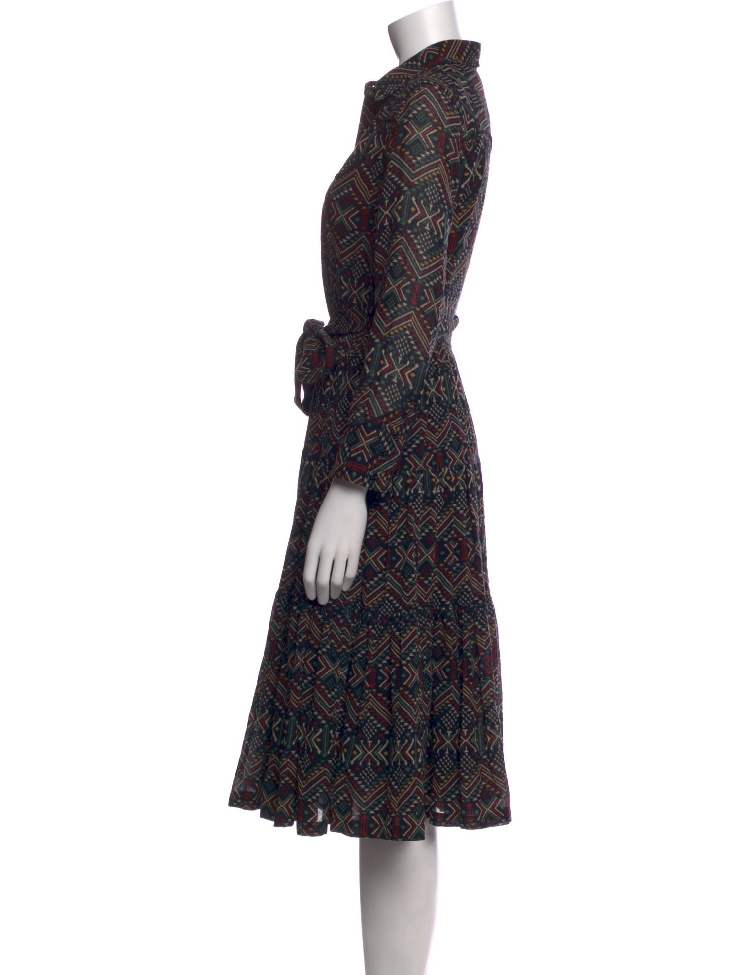 RRL & Co. Printed Midi Length Dress