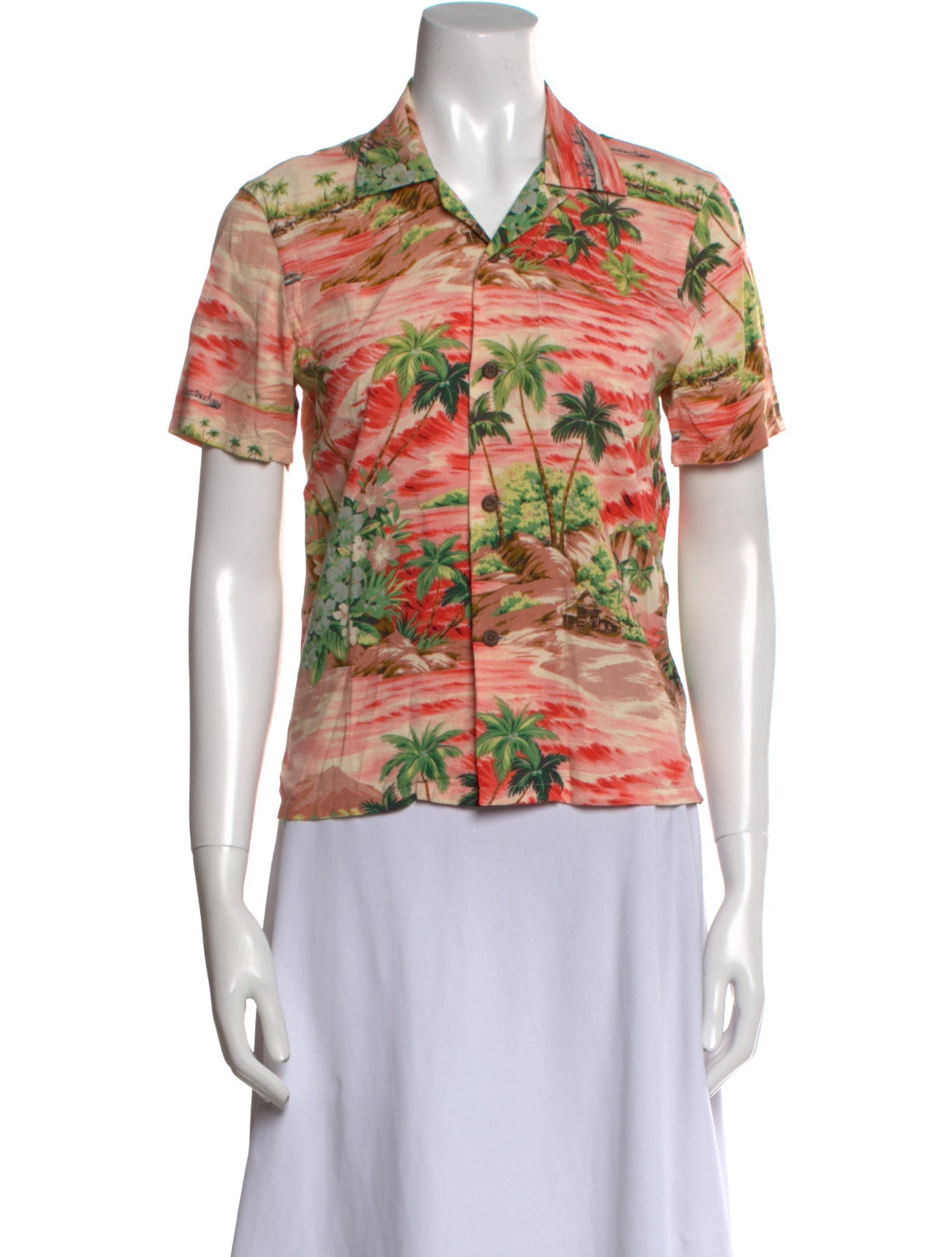 RRL & Co. Linen Floral Print Polo